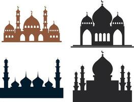 Islamic Mosque Silhouette. For design decoration. Vector illustration