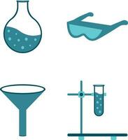 Science Laboratory Equipment. Test tube, microscope, atom and molecule symbol.Vector illustration vector