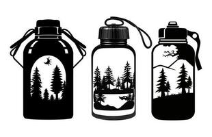 Camping Water Bottle Silhouette vector