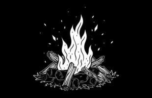 Campfire Vector illustration, Campfire Silhouette