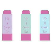 Lip And Cheek Tint Sticks Set Free Vector