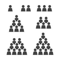 agrupamiento personas icono conjunto para negocio actividad símbolo vector ilustración.