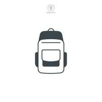 mochila icono símbolo vector ilustración aislado en blanco antecedentes