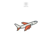 Airplane icon symbol vector illustration isolated on white background