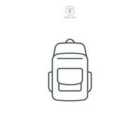 Backpack icon symbol vector illustration isolated on white background