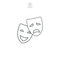 teatro máscara comedia y tragedia icono símbolo vector ilustración aislado en blanco antecedentes