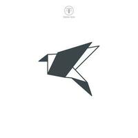 origami pájaro icono símbolo vector ilustración aislado en blanco antecedentes