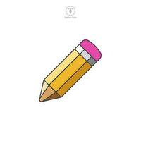 Pencil icon symbol vector illustration isolated on white background