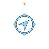 Compass icon symbol vector illustration isolated on white background