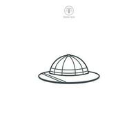 safari sombrero icono símbolo vector ilustración aislado en blanco antecedentes