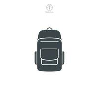 mochila icono símbolo vector ilustración aislado en blanco antecedentes