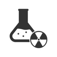 Vector illustration of nuclear research icon in dark color and white background