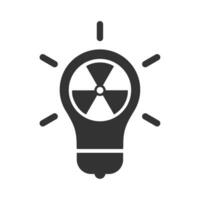 Vector illustration of nuclear idea icon in dark color and white background