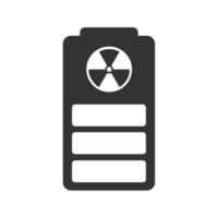 Vector illustration of nuclear battery icon in dark color and white background