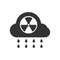 Vector illustration of atomic rain icon in dark color and white background