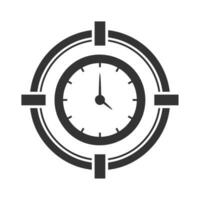 Vector illustration of time targets icon in dark color and white background