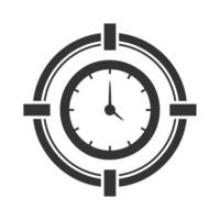 Vector illustration of time targets icon in dark color and white background