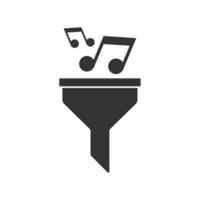 Vector illustration of music filters icon in dark color and white background