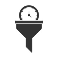 Vector illustration of time filters icon in dark color and white background