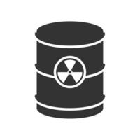 Vector illustration of nuclear barrel icon in dark color and white background