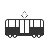 Vector illustration of busway icon in dark color and white background