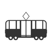 Vector illustration of busway icon in dark color and white background