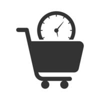 Vector illustration of buy time icon in dark color and white background
