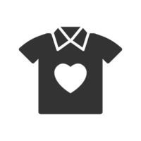 Vector illustration of love clothes icon in dark color and white background