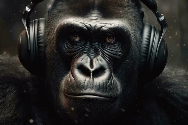 monkey listening to music cropped｜TikTok Search