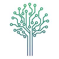 Digital Circuit Tree Vector icon