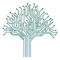 Digital Circuit Tree Vector icon