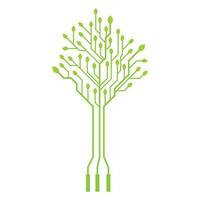 Digital Circuit Tree Vector icon