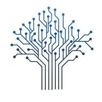 Digital Circuit Tree Vector icon