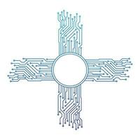 Digital Circuit Tree Vector icon
