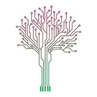 Digital Circuit Tree Vector icon