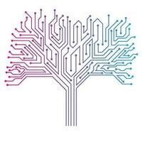 Digital Circuit Tree Vector icon