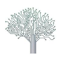 Digital Circuit Tree Vector icon