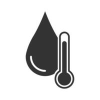 Vector illustration of liquid temperature icon in dark color and white background