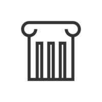 Vector illustration of law pillar icon in dark color and white background