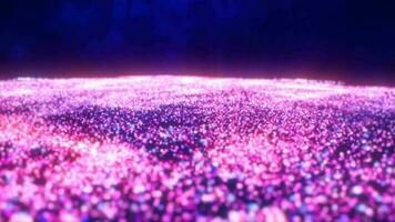 Purple waves from energy particles magical glowing high tech futuristic light dots abstract background video