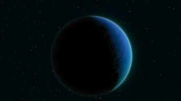 abstrato planetas realista futurista volta esfera contra a fundo do estrelas dentro espaço, vídeo 4k, 60. fps video