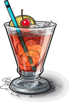 cute cocktail in white background AI Generative png