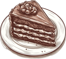 un rebanada de delicioso pastel , ai generativo png