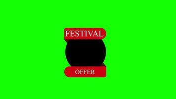 Festival cashback offer promo banner on green screen background video