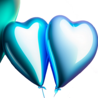 azul globo corazones - doble amor generativo con ai png
