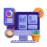 Business Interface 3D Illustration png