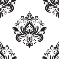 Damask floral motif tile pattern. Luxury tile isolated element. png