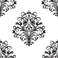 Damask floral motif tile pattern. Luxury tile isolated element. png