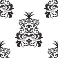 Damask floral motif tile pattern. Luxury tile isolated element. png