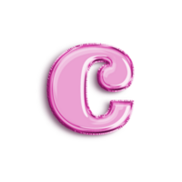 brillante globo alfabeto letra C en rosado color. 3d representación realista metálico caliente aire globo, Listo a utilizar para tu cumpleaños celebracion y fiesta, aislado con transparente antecedentes png